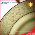 Chinese fine bone china nice elegant embossed decal ceramic bowl with plates